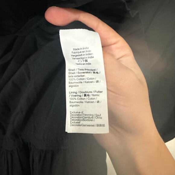 NWT Madewell Poplin Smocked Bubble Midi Skirt True Black Size XXS - Picture 8 of 8